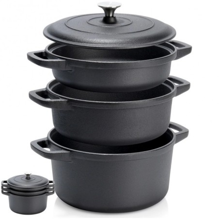 Kaanega malmist pottide komplekt CAST LINE... | FreshDesign.ee