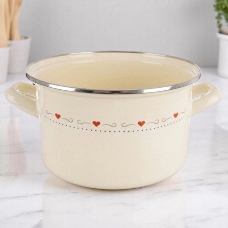 Kreemjas emailpott TONCA 20 cm, 3 liitrit