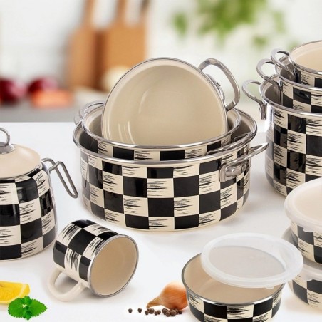 Emailitud pott CHECKTAHV 22 cm, 3 liitrit