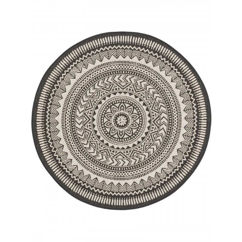 Sise- ja välisvaip Metro must/valge Ø 120 ... | FreshDesign.ee