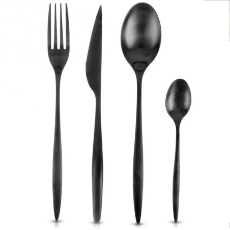 Mustast terasest söögiriistade komplekt 6 ... | FreshDesign.ee