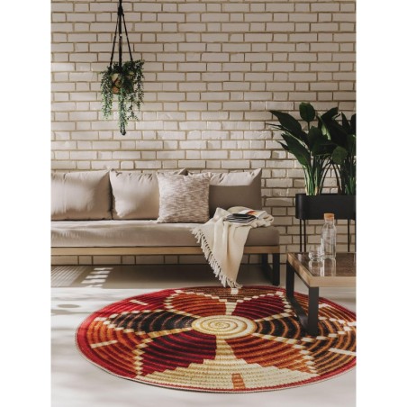 Sise- ja välistingimustes kasutatav ümmargune vaip Kenya mitmevärviline Ø 160 cm