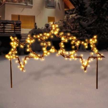 Välistingimustes metallist LED helendav täht 102x55 cm