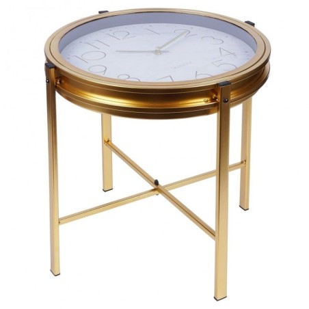 Diivanilaud metallist kullast kellaga 42x40 cm | FreshDesign.ee