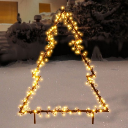 Metallist välisjõulupuu, 225 LED, 100 cm