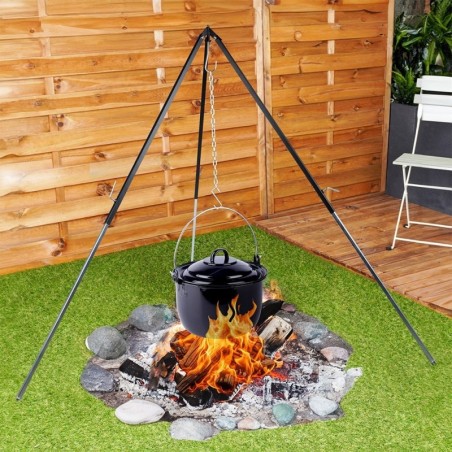 Stend pajale, terasest grillrest, reguleeritav, kolmepoolne, 150 cm