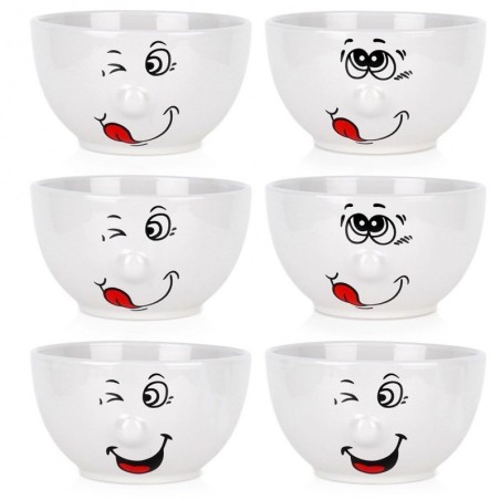 Keraamilised emotikonid 13,5 cm, 550 ml, 6 tk. | FreshDesign.ee