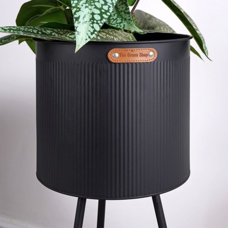 Lillepott jalgadel, metall, must, 25,5x73 cm | FreshDesign.ee