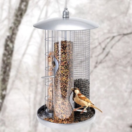 Kolme osaline metallist linnusöötja rasvapallidele 36,5 cm