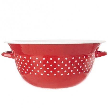 TECKA punase emailiga täpiline köögikauss 34 cm, 9 l