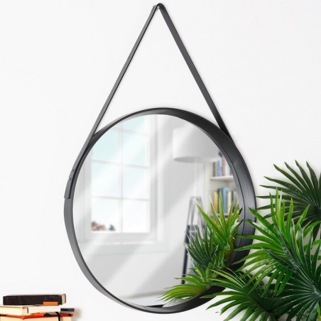 Seinapeegel must ümmargune 52 cm