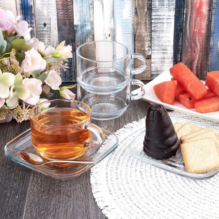 Klaastass alustassiga 250 ml 6 tk.