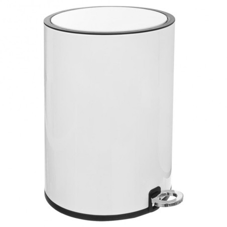 Metallist prügikast valge pedaaliga 6 l