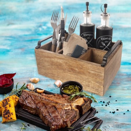 Puidust söögiriistad, kastme- ja vürtsialus MANGO