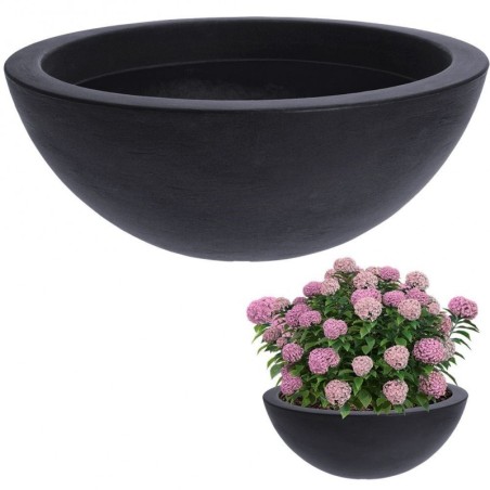 Plastikust aiapott, hall, ümmargune, 51,5x20 cm | FreshDesign.ee