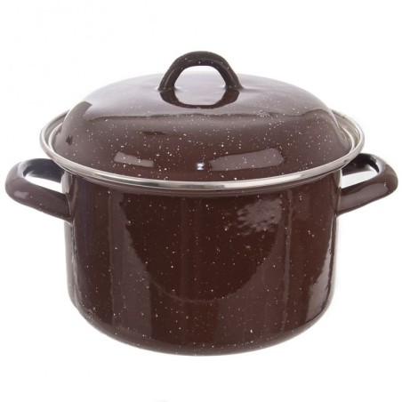 Emaileeritud kaanega pott, pruun, 18 cm, 2,5 l | FreshDesign.ee