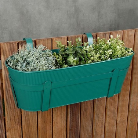 Rohelisest metallist rõdu lillepott 51,5 cm