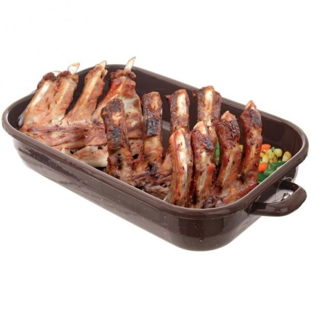 Ristkülikukujuline emailitud röstimispann BROWN 2, 2 liitrit, 34x18,5x6,5 cm