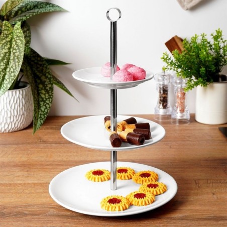 Valge portselanist vaagen, 3-korruseline, 25,5 cm