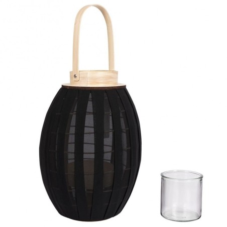 Puidust küünlalatern must 34 cm