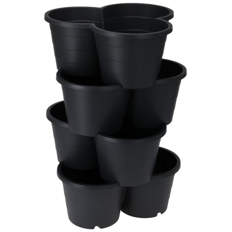 Aia lillepott plastikust must kaskaadkorru... | FreshDesign.ee