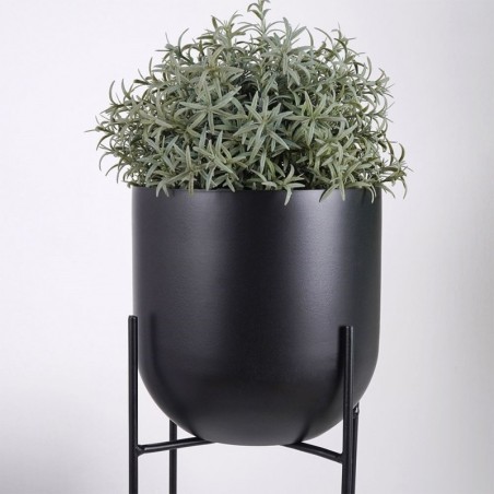 Lillepott alusel, metall, must, 16,5x42 cm | FreshDesign.ee