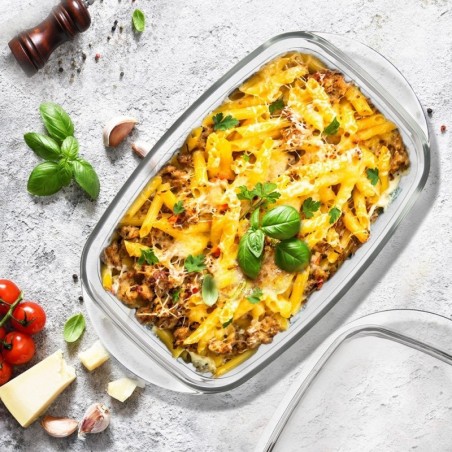 Klaasist ahjunõu kaanega 32,5x19x13 cm, 2,9 L