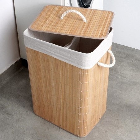 Bambusest pesukorv beež 70 l