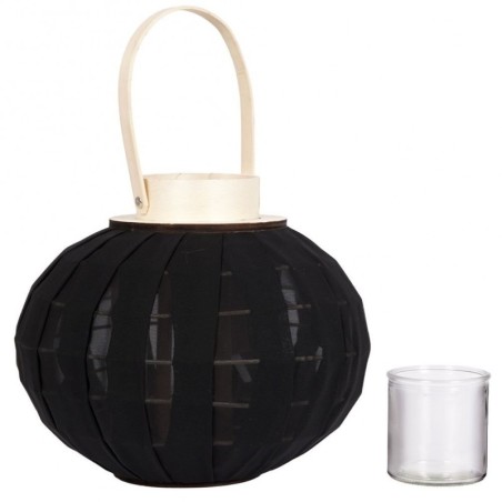 Puidust küünlalatern must 22 cm