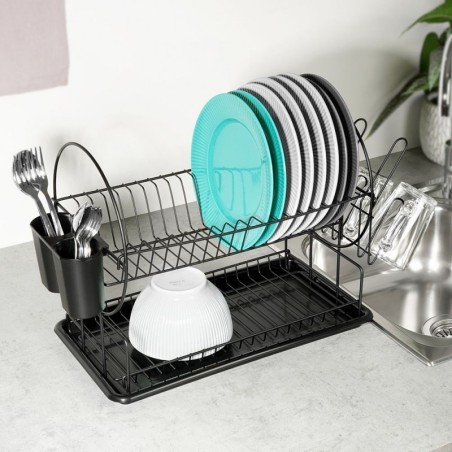 Nõudekuivatusrest must 51x23,5x33,5 cm