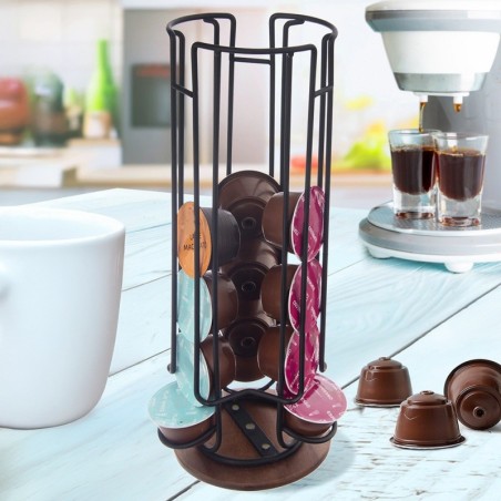 Kohvikapsli alus, pöörlev, metallist, must, RADKA, 33,5 cm