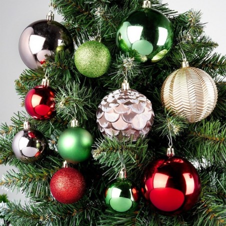 Purunematud jõulukaunistused punane roosa kuldroheline 8/5 cm 68 tk.