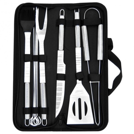 Terasest grillitarvikute komplekt karbis, 10 osaline