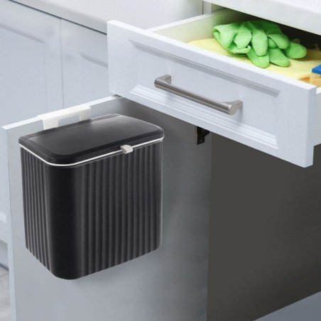 Rippuv prügikast must 13 l