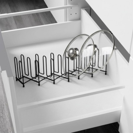 Mustast metallist alus kaantele ja taldrikutele, kokkupandav, 8-74 cm