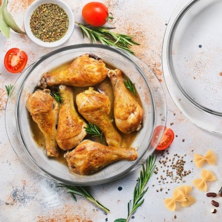 Klaasist ahjunõu kaanega 27x23x11,5 cm, 2,2 l