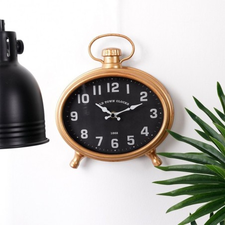 Seinakell kuldne must äratuskell 20,5x24 cm