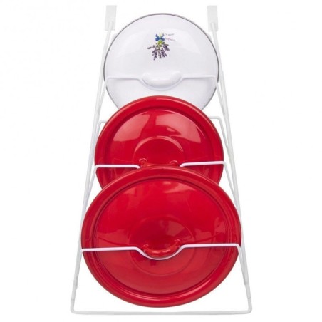 Valge metallist kaanega riidepuu