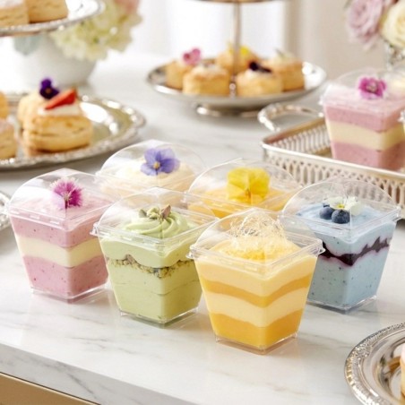 Magustoidu tassid, kaanega suupisted 180 ml, 6 tk.