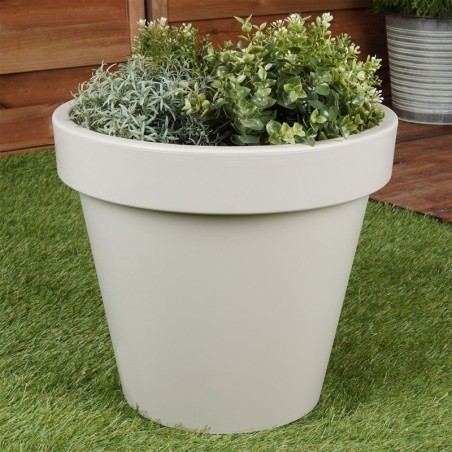 Plastikust aiapott, beež, ümmargune, 39x35 cm