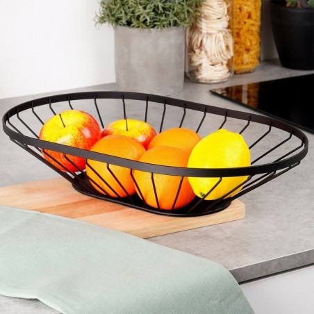 Puuviljakorv metallist must MISTY 40,5x25,5 cm