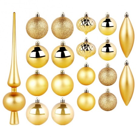 Purunemiskindlad jõulukuuse ehted, kuld, 19 tk. | FreshDesign.ee