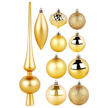 Purunemiskindlad jõulukuuse ehted, kuld, 19 tk. | FreshDesign.ee