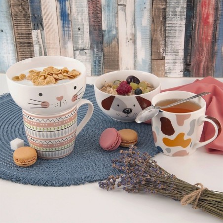 Laste kruus kausiga, portselanist kass, 2 osaline