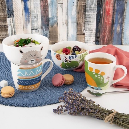 Laste kruus kausiga, portselan laama, 2 osaline