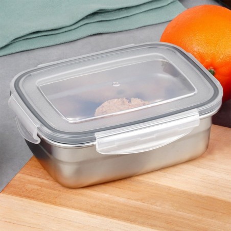 Terasest toidunõu kaane ja tihendiga 1,25 l