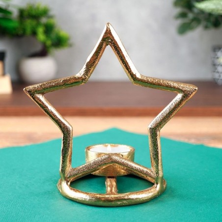 Alumiiniumist küünlajalg kuldtäht 15,5 cm