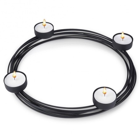 Must metallist küünlajalg 4 küünlale 28x3,5 cm | FreshDesign.ee