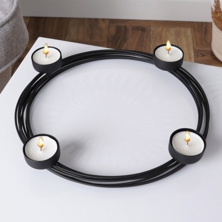 Must metallist küünlajalg 4 küünlale 28x3,5 cm