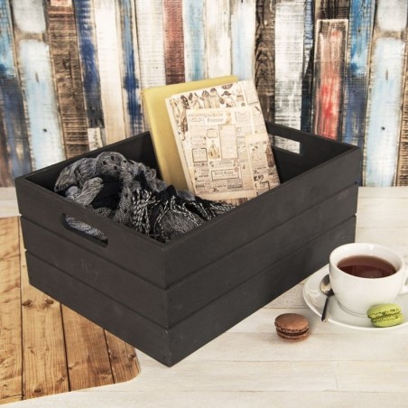 Puidust hoiukast 36x26x15 cm, must